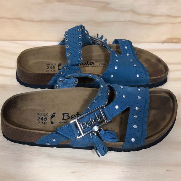 Birkenstock Shoes - Betula by Birkenstock in Slate Blue/Crystal Studs